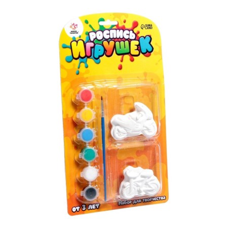 Set for creativity "Painting of toys from gypsum", 2 pcs., Mix technique-4