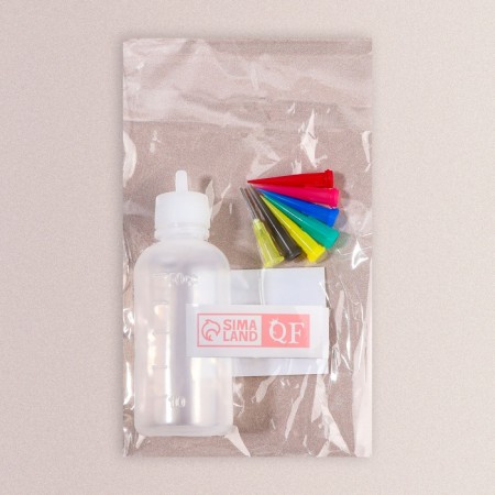A bottle for applying paint, with a division scale, 50 ml, 7 nozzles, colorful/transparent color-6