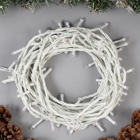 Garland “thread” 10 m, IP44, white thread, 100 LED, white glow, 8 modes, 220 V-1