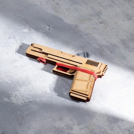 Souvenir wooden pistol elaborate TT, shoots with elastic bands-2