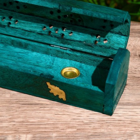 Box for incense "Elephants" wood, 25 cm mix-2