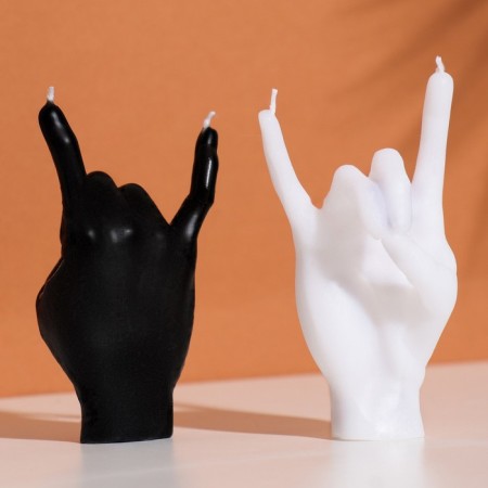 Figure candle "hand-koza", 10x4 cm, white-7