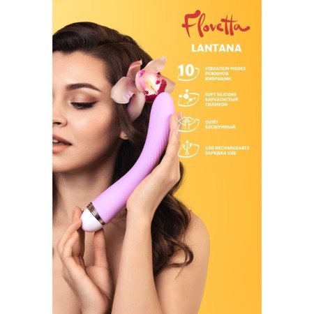 Vibrator Flovetta by Toyfa Lantana, silicone, purple color, 22 cm-13