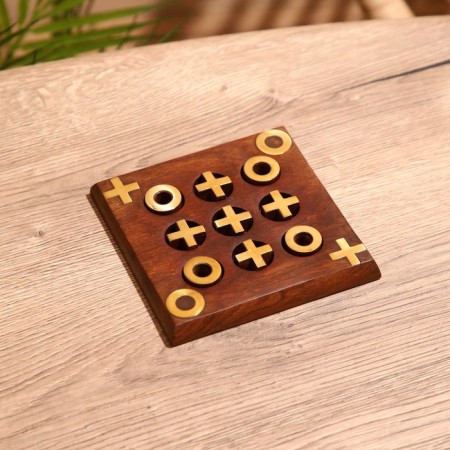Game table "Cross-cuts" 12.5x12.5x1 cm, tree shisham-1