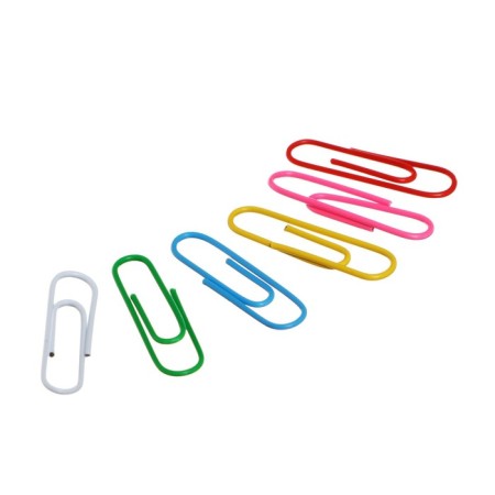 Paper clips 33 mm, colored, in a plastic box, 100 pieces-2