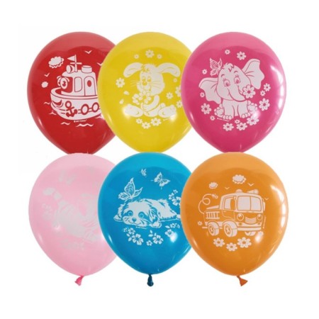 Latex ball 12 “Children's theme”, pastel, 2-sided, set of 50 pcs.