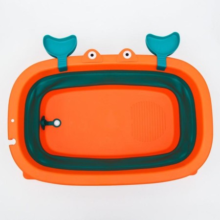 Bath -folding bath with drain, "crab", 67 cm., Biryuza/orange color-1
