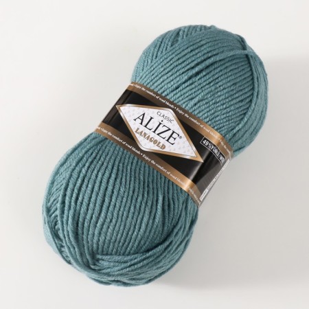 Yarn "Lanagold" 51% acrylic, 49% wool 240m/100g (386 azure)-2