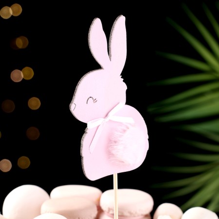 Topper "Bunny", 11x6 cm, pink