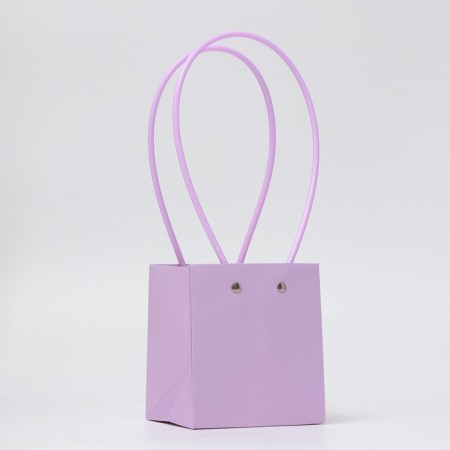Flower bag, square, lilac, moisture -resistant, 13x12x12 cm-1