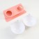 Plastic bowls on a pink stand 27.5 x 14 x 15 cm white