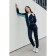 Female sports suit, size 52, dark blue color, turquoise