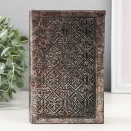 Safe-book wood to the leatherette "patterns" embossing, under metal 17x11x5 cm-1