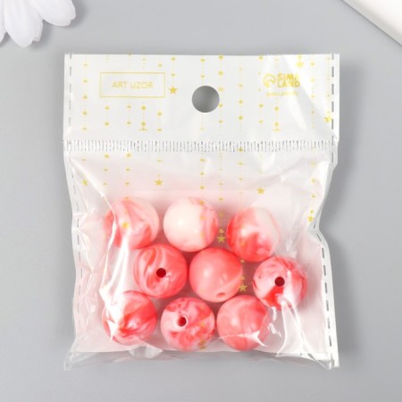 Plastic beads "Red stains. Red" set 20 grams d = 1.6 cm-2