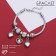 Margeri Bracelet on threads, heart, l = 18.5 cm, white color in silver