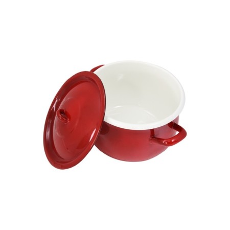 Pan with a lid, d = 20 cm, induction, red color-3