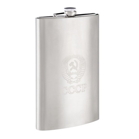 Flaw for alcohol and water "USSR", stainless steel, gift, army, 1.92 liters-1