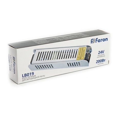 Electronic transformer for LED tape 24 W, Feron, LB019, 8.3A, 200 W-1