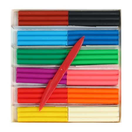 Soft plasticine (wax), 12 colors, 180 g, "crumb", with a stack-4