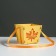 Wooden Kashpo 10 × 10.5 × 9 cm Raphael "September 1", handle ribbon, yellow