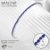 Bracelet "ice" 1 row, blue color in silver, 7 cm