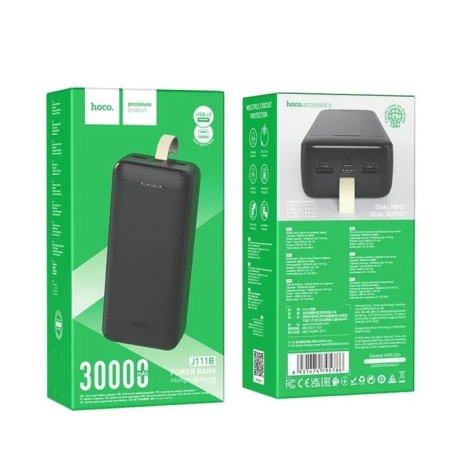 External battery Hoco J111b, 30,000 mAh, 2 USB, 2 A, display, black-3