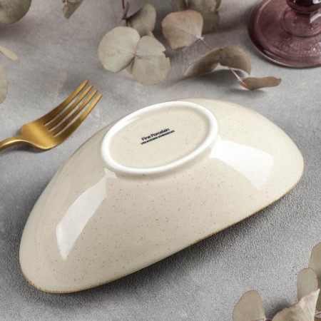 Ceramic sapphire salad, 0.3 l, 19.5 × 10.5 × 7.5 cm, beige color-2