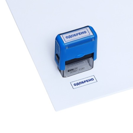 Automatic stamp, 14x38mm, "approved", blue-5