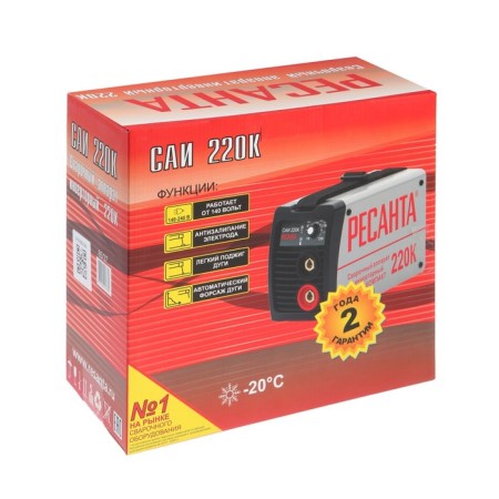The inverter welding machine "Resanta" SAI220K, 8 kW, 10-220 A,-6