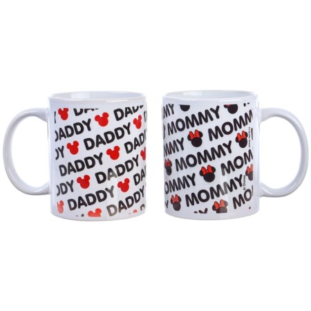 Set of paired mugs, 350 ml "Mammy, Daddy", Mickey and Friends-3