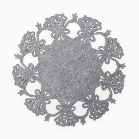 Napkin New Year's decorative shade "Bells", gray color, D 30 cm, felt-2
