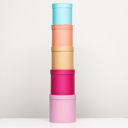 A set of round boxes 5 in 1, "Softness", 25 x 25 x 25 - 19 x 19 x 19 cm-2