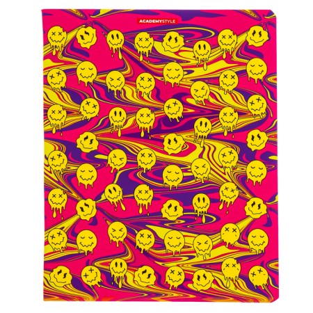 Notebook of 48 sheets in the cell "liquid smiles", cover coated cardboard, softtouch, congruh, mix-5