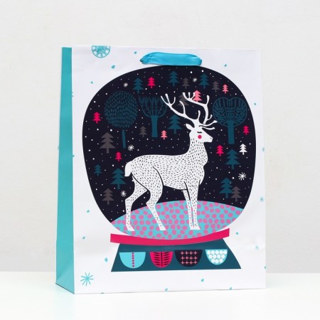 Laminated "New Year Deer" package 26 x 12 x 32 cm-2
