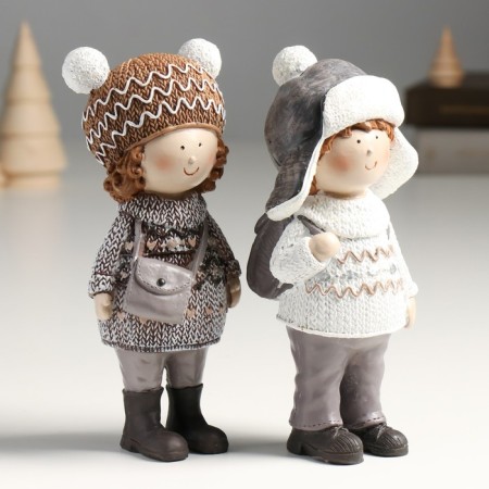 Polystone souvenir "Baby/Baby in a winter sweater and hat" MIX 8.5x8x19 cm-1