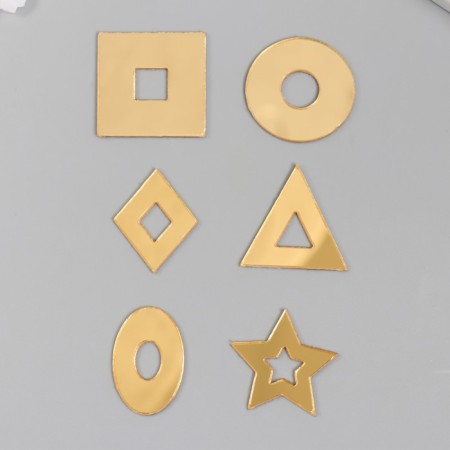 Decor for creativity plastic mirror "geometry" set 6 pcs