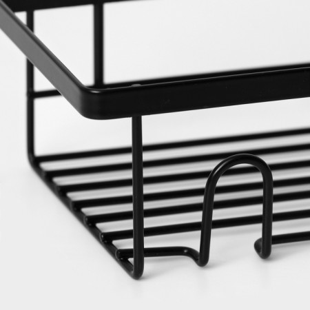 Bath shelf straight, 33 × 12 × 9 cm, black color-3