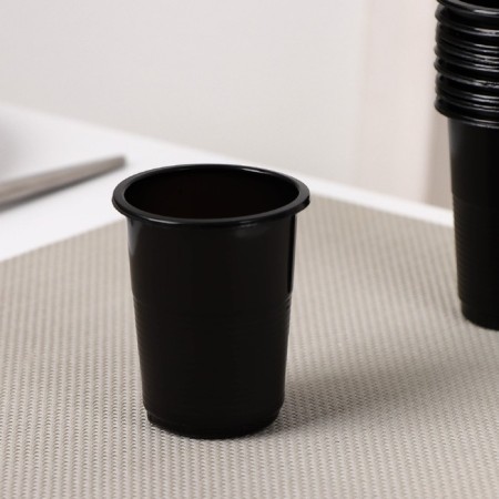 A single -alarm plastic glass, 100 ml, black color