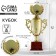Cup 014, award figure, gold, plastic stand, 32.5 × 16 × 8.5 cm.
