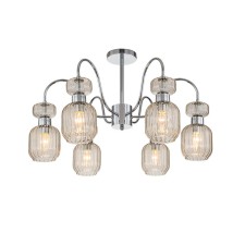 The lamp on the Escada rod, 1141/6pl Chrome/Beige. 6x60W, E14, 720x720x425 mm, chrome color/beige
