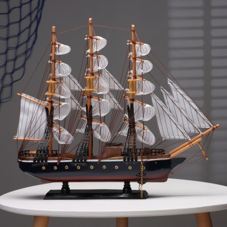 The ship souvenir medium "Fugas", sides dark with a white strip, 45x50x9 cm, mix-1