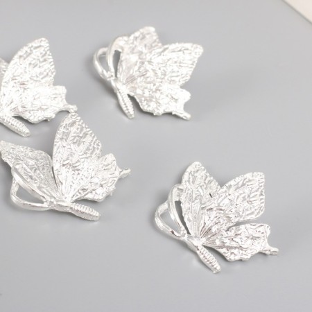 Decor for creativity Metal "Flight of butterflies" silver 3x2.6x0.9 cm