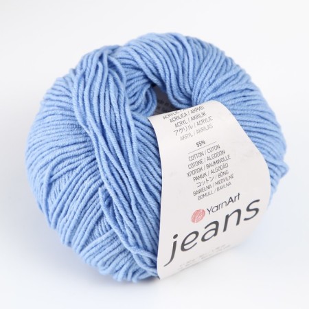 Yarn "jeans" 55% cotton, 45% acrylic 160m/50g (15 blue)-1