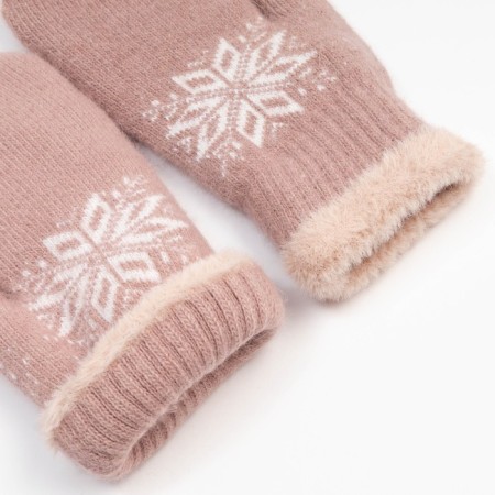 Women's mittens, beige color, size 7-8-2