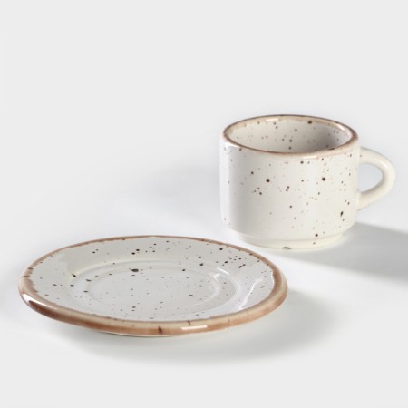 Coffee steam porcelain Punto Bianca: a cup 80 ml, a saucer d = 6 cm-1