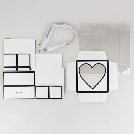Box for flowers with a mold liner and PVC cover "Present", 23.5 x 23.5 x 15 cm-4