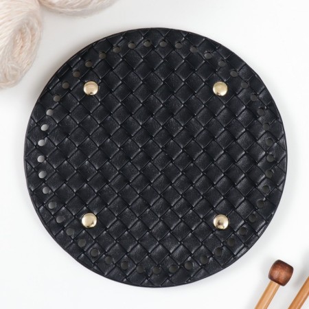 The basis for knitted products to the leatherette "round braid" black 15x15 cm