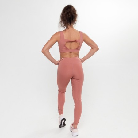 Female sports leggings, pink/black color, size 46 (m)-7