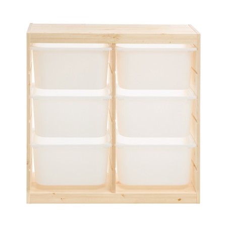 Trofast-3 rack, with containers, vertical, pine array-3