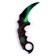 Kerambit "Green Claw", 18 cm